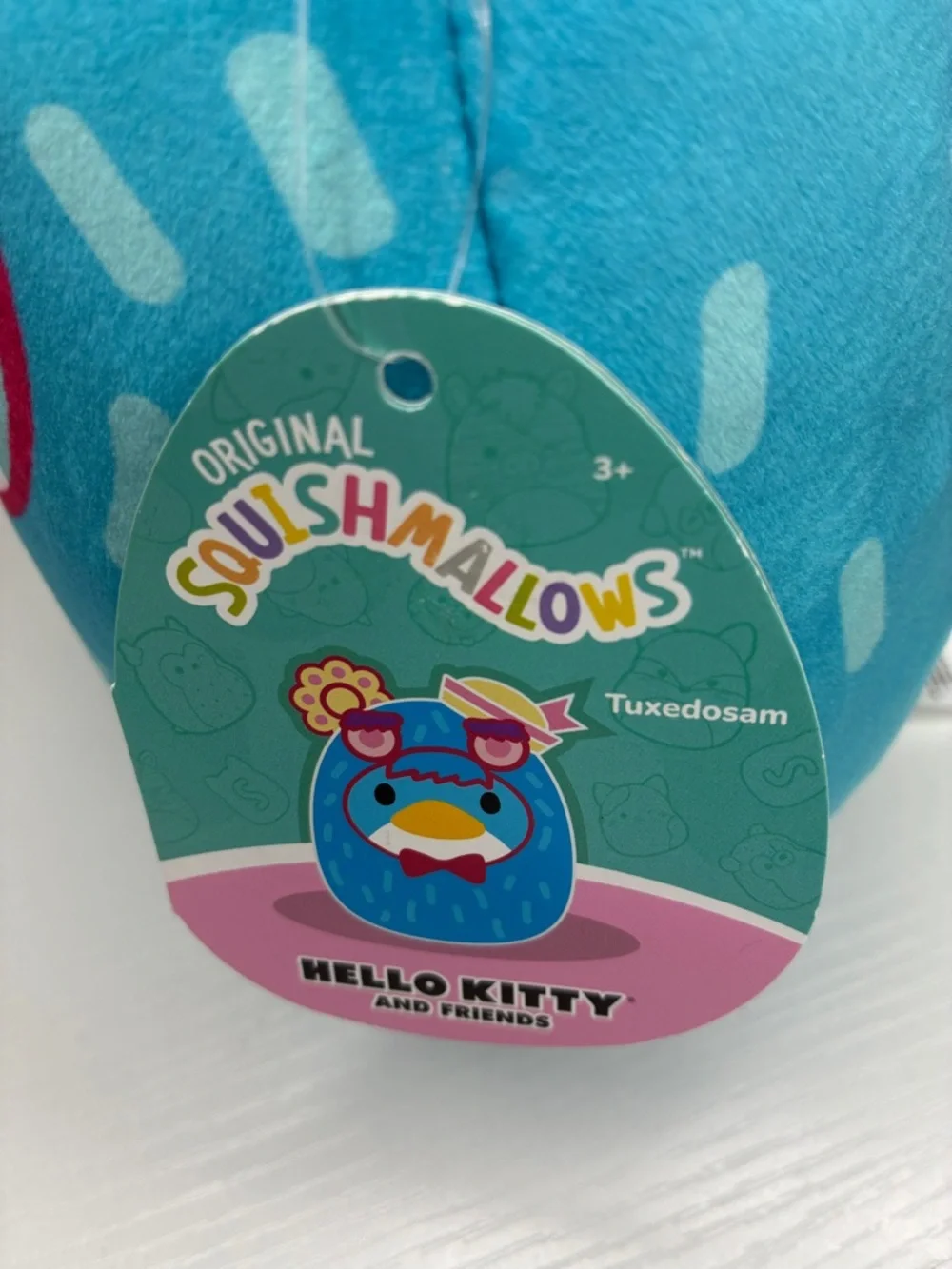 Hello Kitty Blue Plush Bird with Pink Bow and Yellow Beak